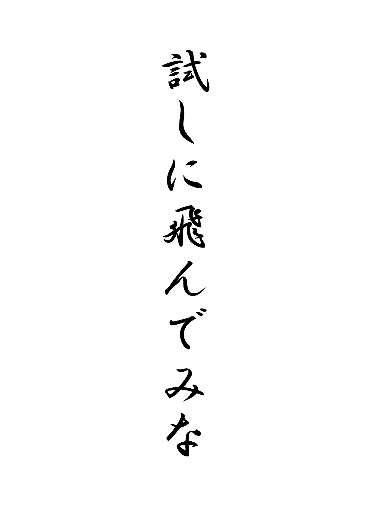 試しに飛んでみな